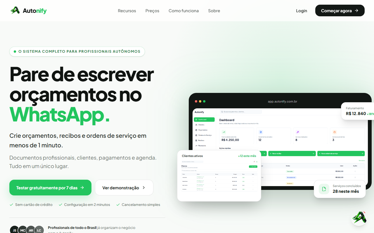 Interface do Autonify