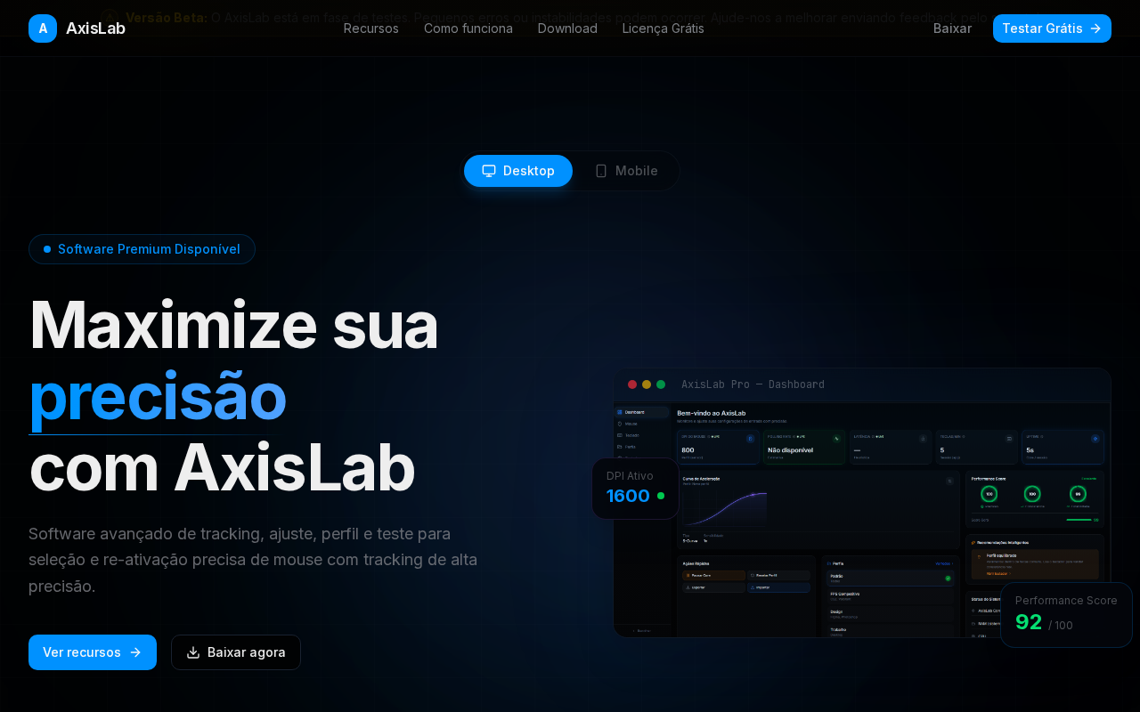 Interface do AxisLab
